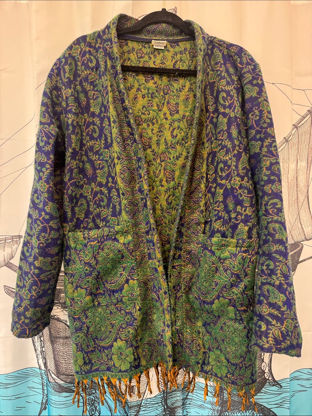 Bohemian Paisley Open-Front Soft Pullover Jacket